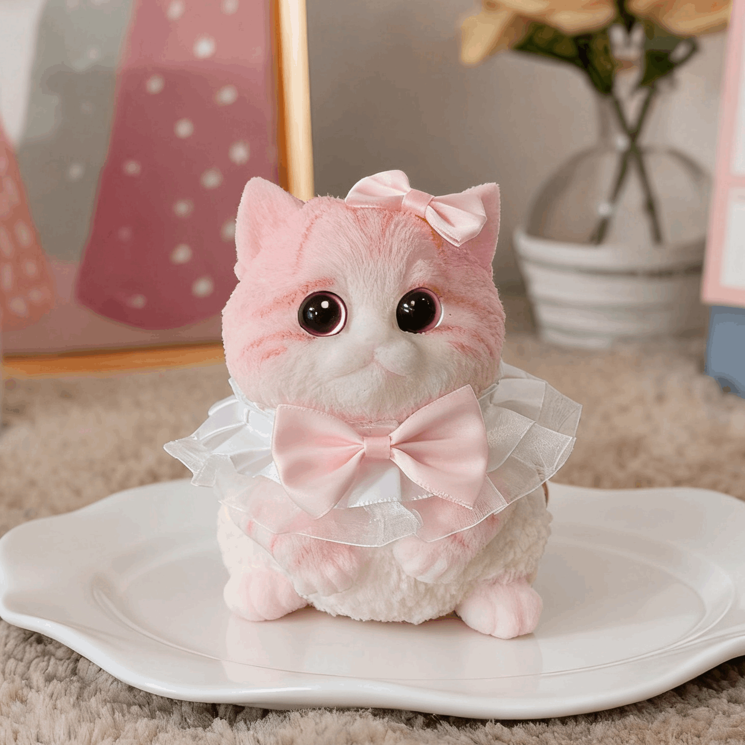 Pink Ragdoll Cat Squishy