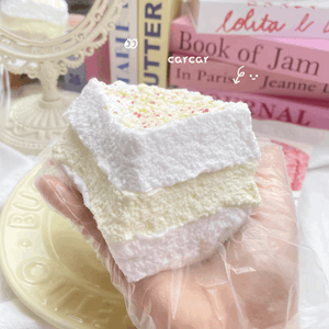 Flower-Decorated Triple-Layer Thick Toast Squishy