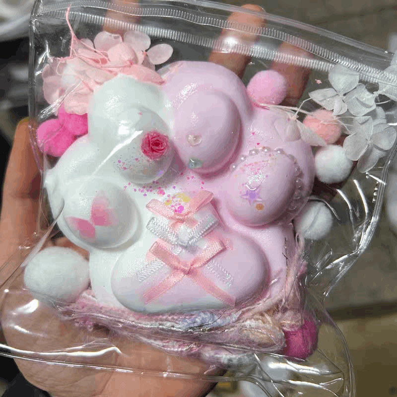 Pink Dotted Cat Paw Squishy